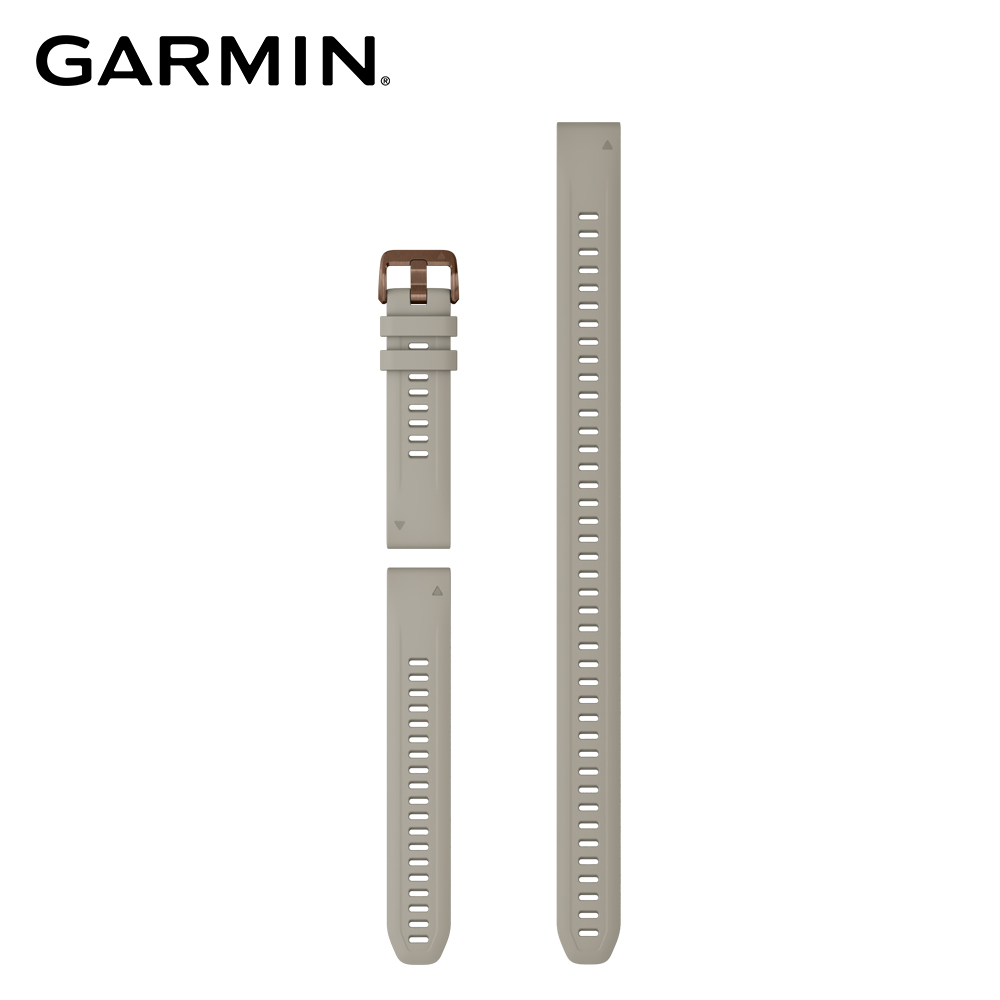 GARMIN QuickFit 20mm 香頌灰矽膠錶帶 (含加長型錶帶)