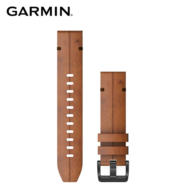 GARMIN QUICKFIT 22mm 栗色皮革錶帶