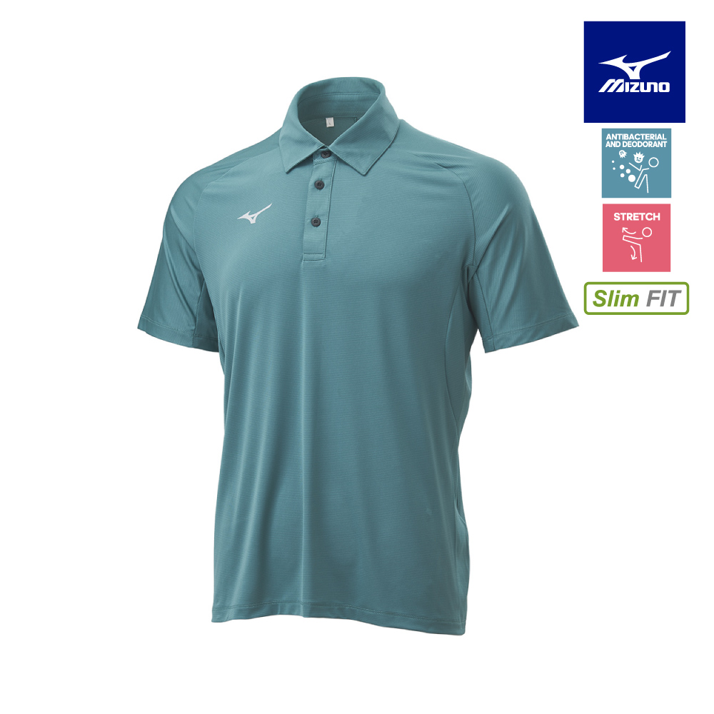 MIZUNO 美津濃 男款 短袖POLO衫 32TAD01330(海松青)