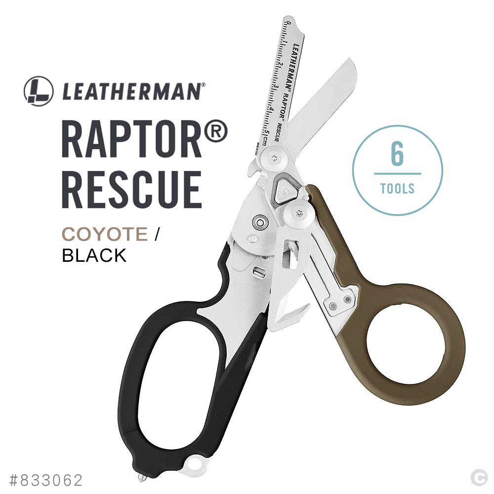 LEATHERMAN RAPTOR RESCUE 多功能工具剪 / 黑棕柄#833062