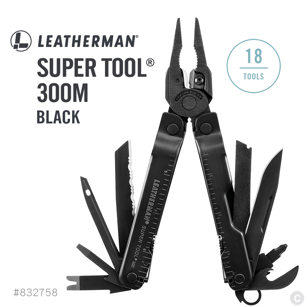 LEATHERMAN SUPER TOOL 300M 工具鉗 /黑色 (黑 Molle 套)#832758