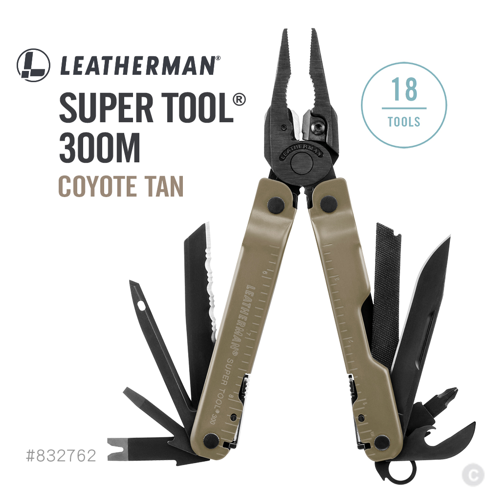 LEATHERMAN SUPER TOOL 300M 工具鉗 /狼棕色  (黑 Molle 套)#832762