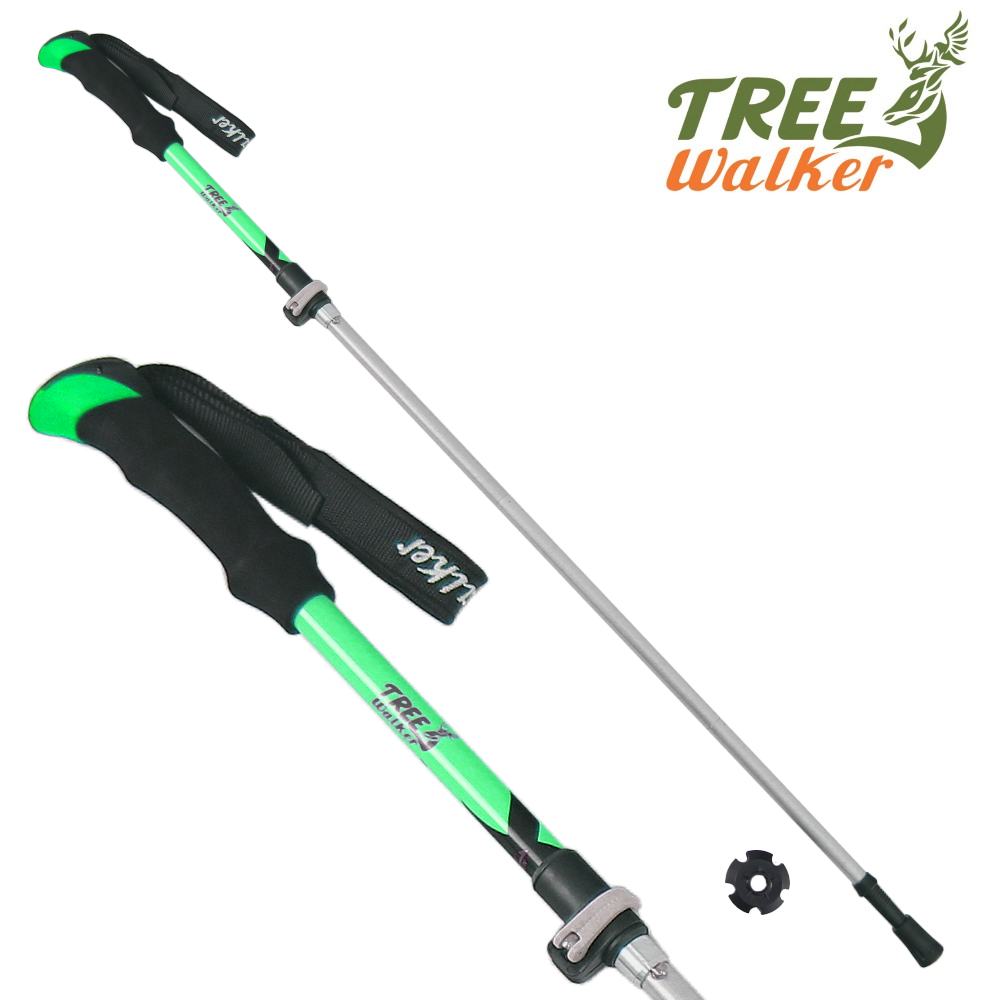 Tree Walker TreeWalker 輕量快扣式折疊登山杖(健行杖)-綠