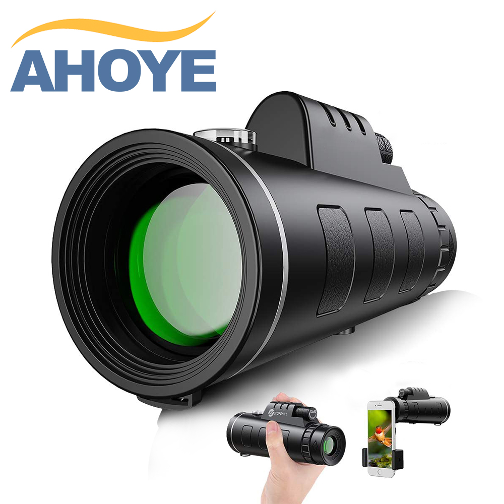 AHOYE 40X60防水單筒望遠鏡 (附手機拍攝夾)