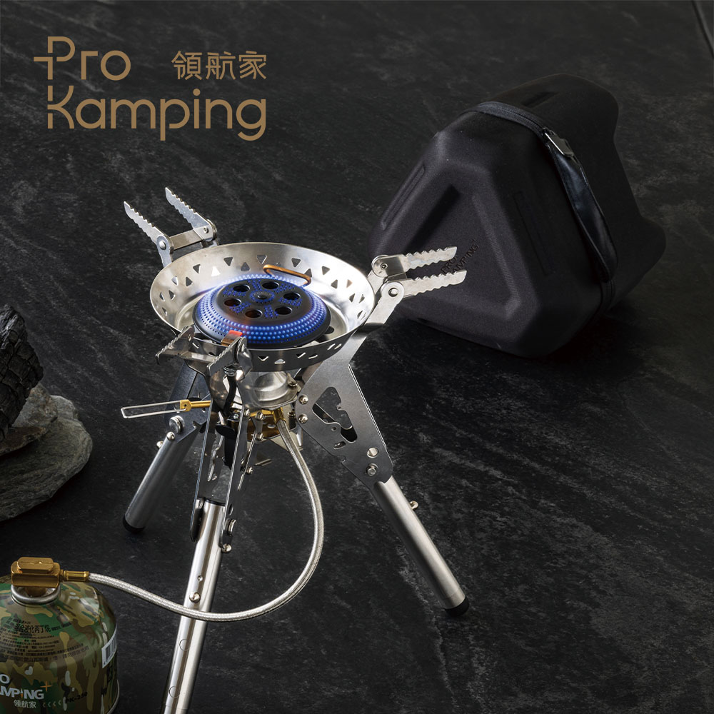 Pro Kamping 領航家 新暴焱爐 黑焱版 PK-34BK(可收折 大火力)防風高山爐 攻頂爐 蜘蛛爐 登山爐 露營爐
