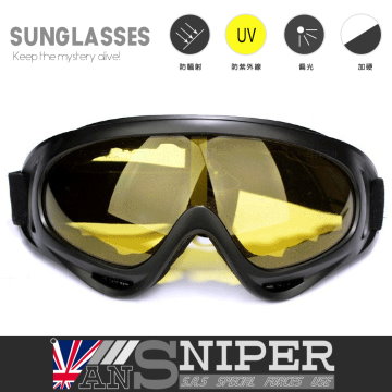 [狙擊者]軍特部抗UV抗衝擊超強化防爆戰術風雪鏡SP-400/黃色片