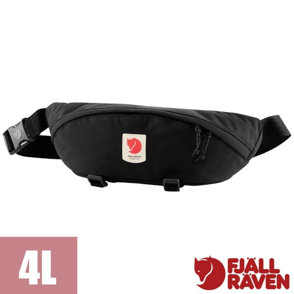 Fjallraven 小狐狸 Ulvo Hip Pack Large 4L 輕便隨身腰包.臀包.單肩斜背包.護照包.隨身包/防水耐磨再生尼龍/23166-550 黑