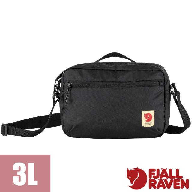 Fjallraven 小狐狸 High Coast Crossbody 3L 隨身日用斜背包.胸包.單肩側背包.旅行裝備包.盥洗包/背帶可拆卸_23227-550 黑