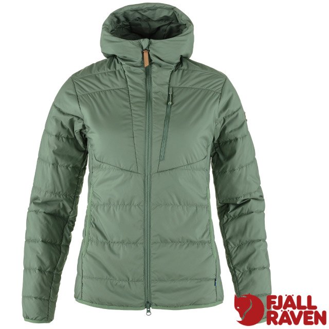 Fjallraven 小狐狸 女 Keb Padded Hoodie 保暖化纖連帽夾克.中層外套.風衣/雙向拉鍊.可調兜帽/89630-614 綠鏽