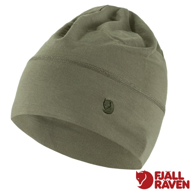 Fjallraven 小狐狸 小狐狸 Abisko Lite Wool Beanie 美麗諾羊毛混紡保暖帽.針織毛線帽.護耳帽/平紋針織_87080-622 淺橄欖