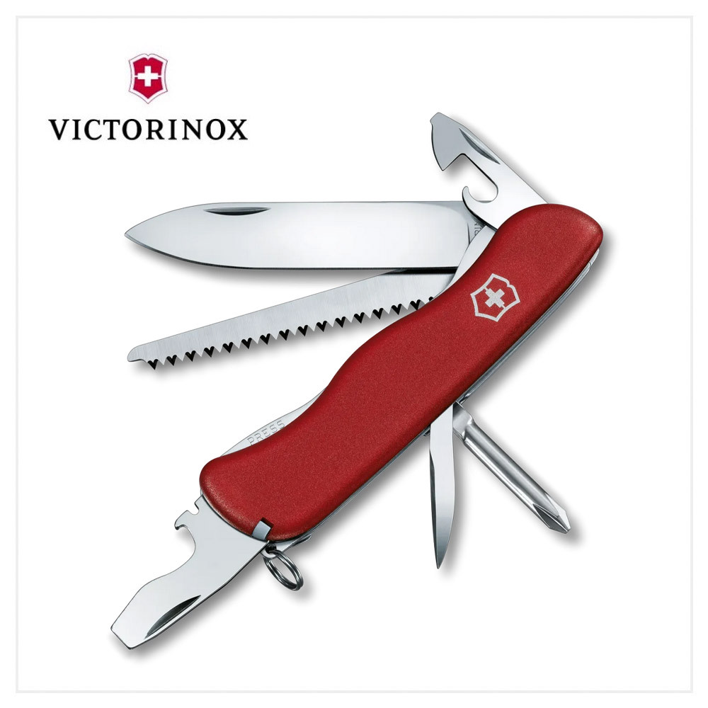 VICTORINOX 瑞士維氏 Trailfinder 大型瑞士刀 111mm/12用/紅 0.8463