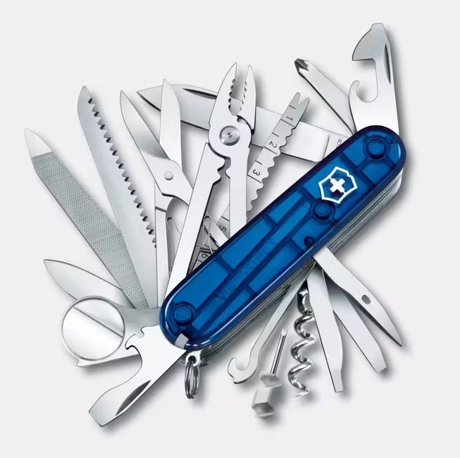 VICTORINOX 瑞士維氏 Swiss Champ 冠軍刀 33用瑞士刀 透藍1.6795.T2