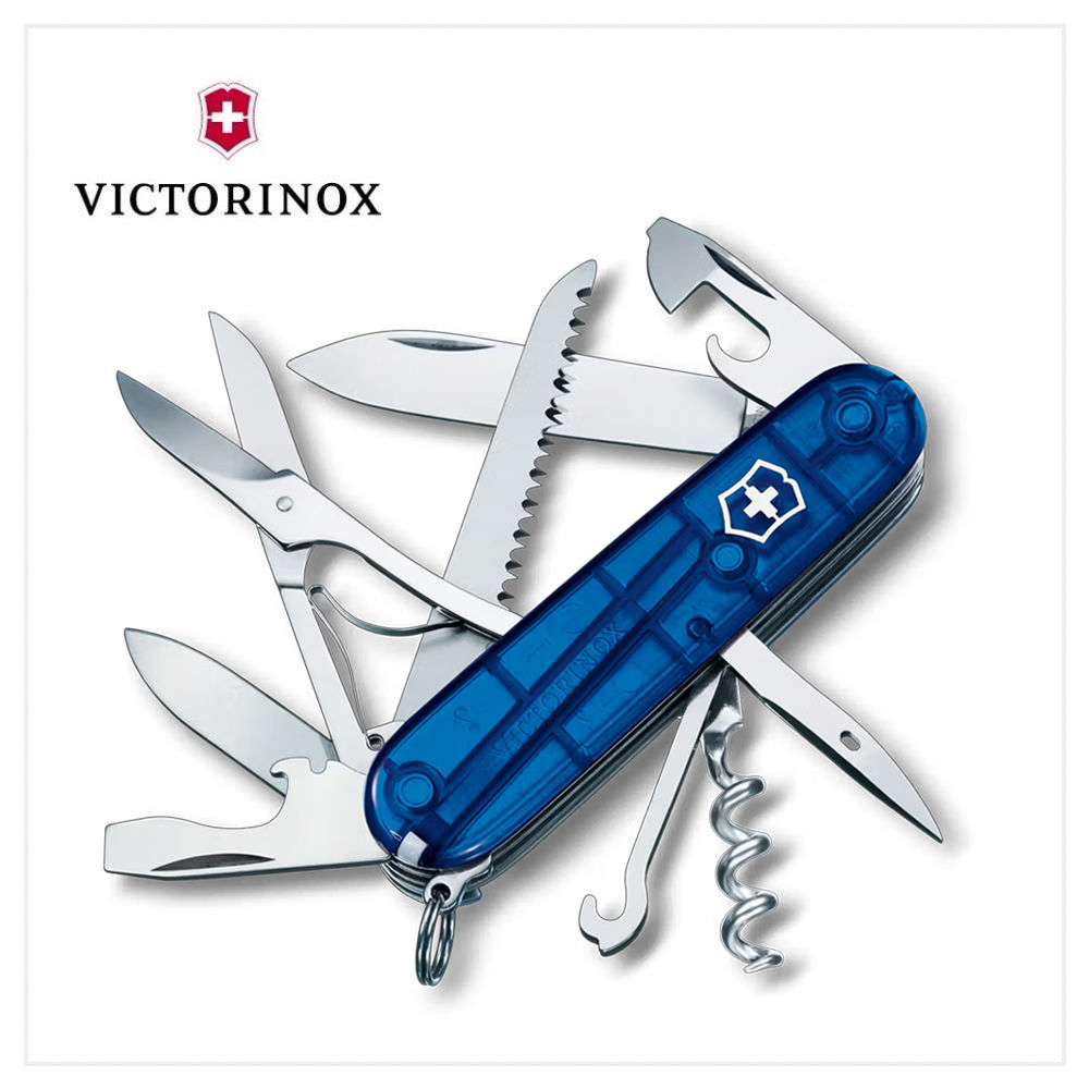 VICTORINOX 瑞士維氏 Huntsman 瑞士刀 91mm/15用/透藍 1.3713.T2