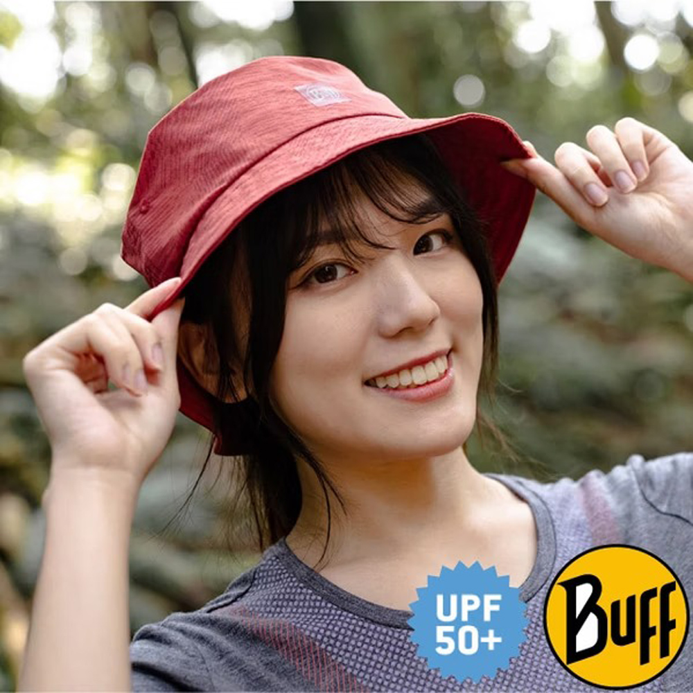 BUFF 【西班牙 】可收納漁夫帽.休閒運動防晒帽.遮陽帽.中盤帽/UPF值50+防曬/BF122591-404 赭紅刷紋