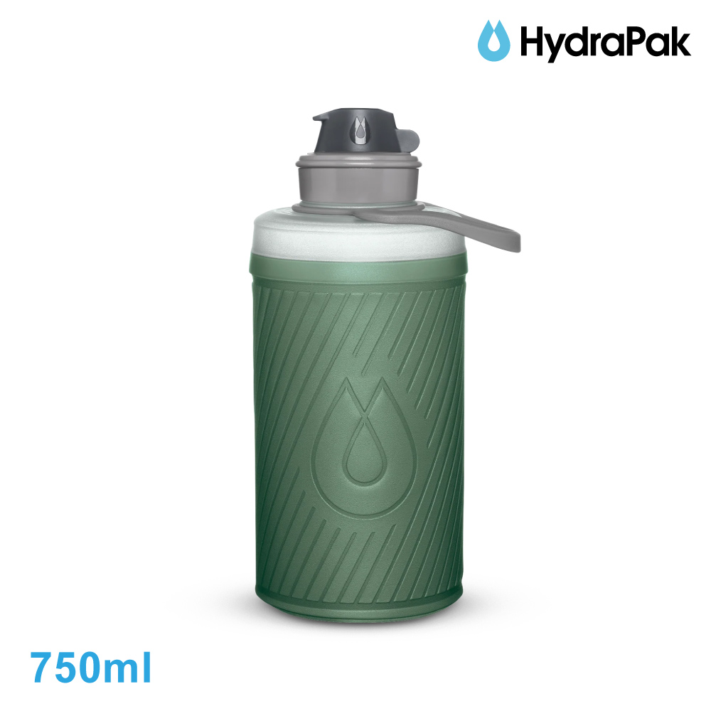 Hydrapak Flux軟式水瓶GF427｜海松綠 750ml (附提把 摺疊收納)
