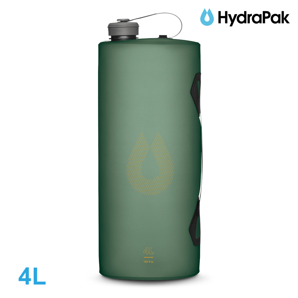 Hydrapak Seeker摺疊儲水袋A828｜海松綠 4L (附提把 摺疊收納)