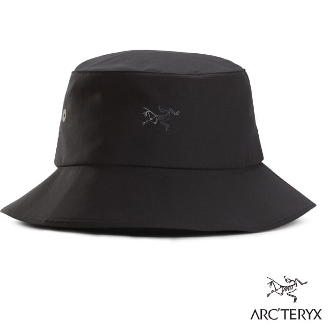 【ARCTERYX 始祖鳥】Sinsolo 薄款可折抗UV遮陽帽.漁夫帽.中盤帽.防曬透氣_X000005435-29087 黑
