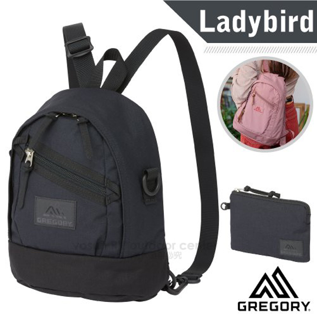 Gregory 美國 LADYBIRD 2WAY MINI 4L 兩用多用途迷你後背包+手挽袋(肩帶可轉換為肩背).斜背包.隨身包/131370 黑