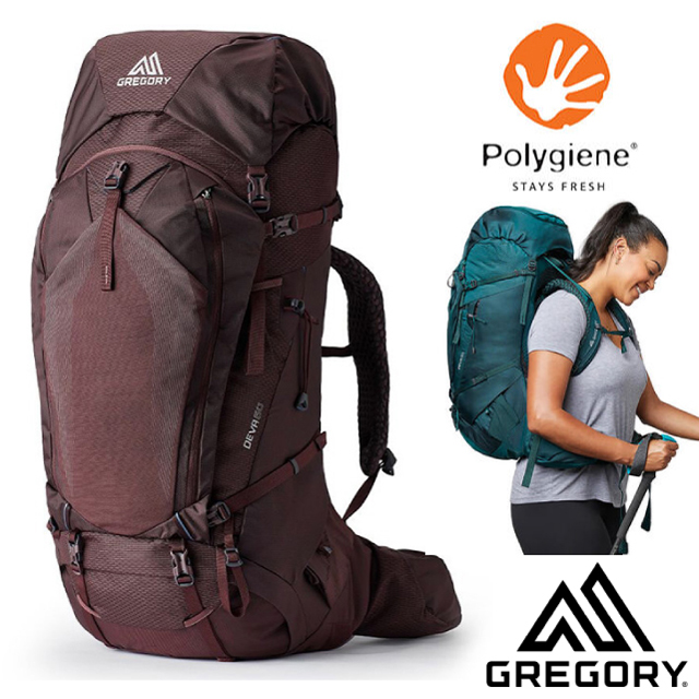 Gregory 美國 女款 DEVA 60 專業網狀透氣健行登山背包 (懸掛系統+求生哨) 142458-4519 茄子色