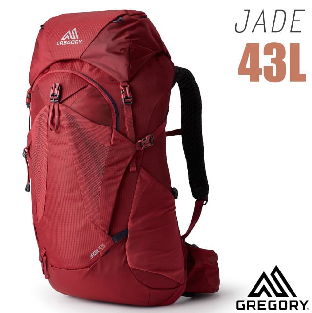Gregory 女款 Jade 43L 網架式健行登山背包(S/M號)/雙肩後背包/適自助旅行_145296-1761R 寶石紅