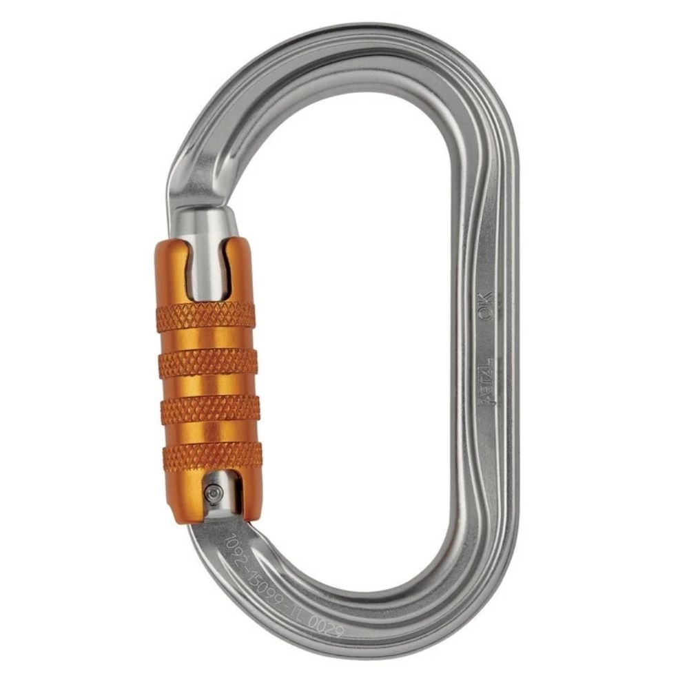 PETZL OK TRIACT-LOCK 鋁合金O型三段自動上鎖鉤環 銀灰色 M33A-TL