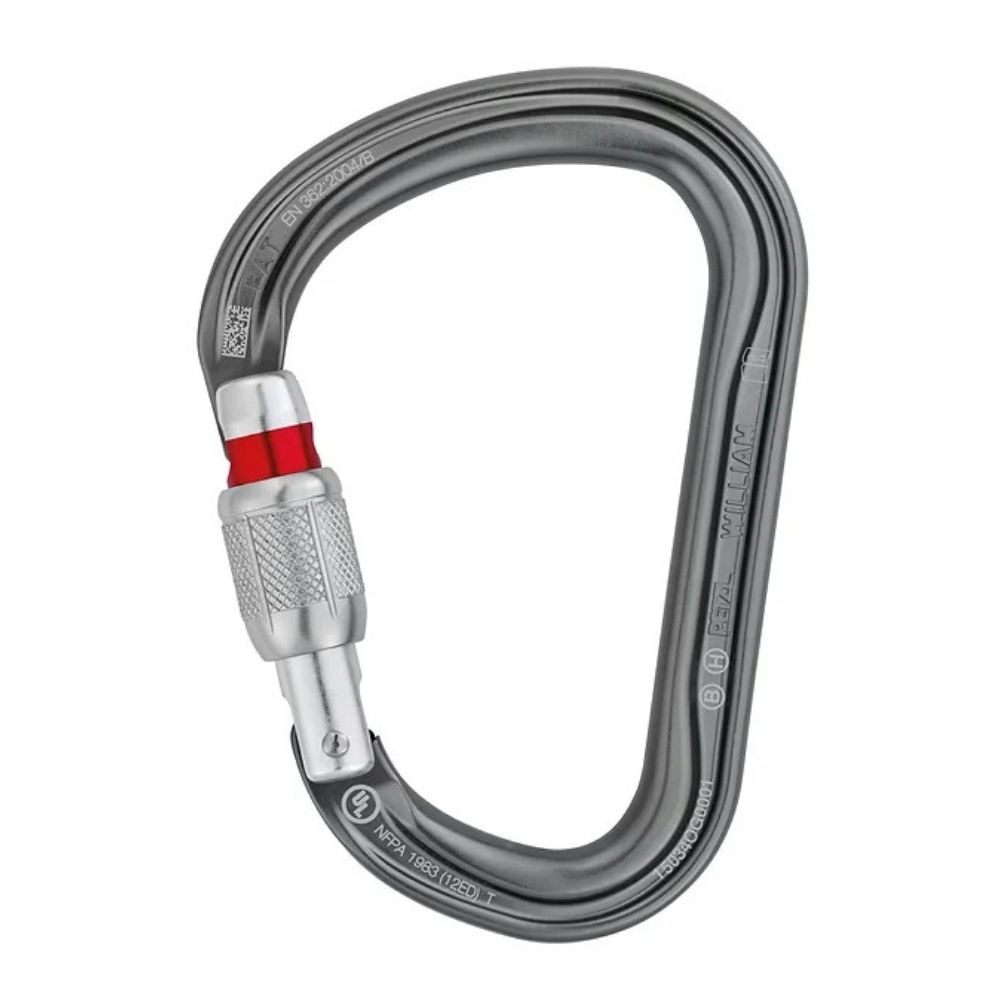 PETZL WILLIAM SCREW-LOCK 鋁合金梨型有鎖鉤環 銀灰色 M36A-SL
