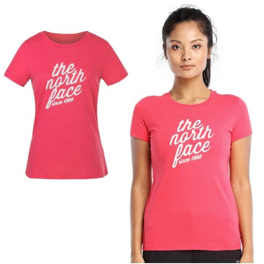 The North Face 北面 女款 柔軟舒適短袖快排衫.機能性吸濕排汗衣.運動圓領T恤/3LBF 粉紅 V