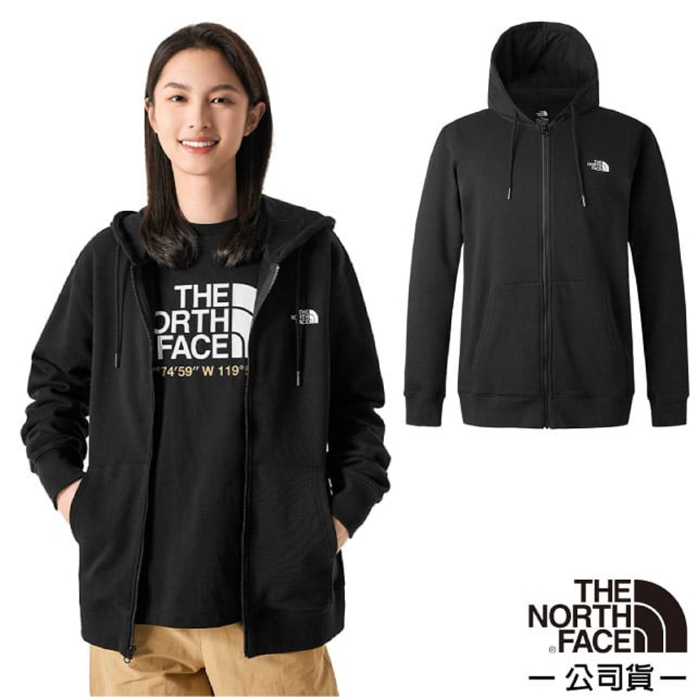 男女 U TNF FULL ZIP KNIT TOP 機能性保暖透氣長袖連帽外套.休閒夾克/純棉面料.居家戶外/83OR-JK3 黑