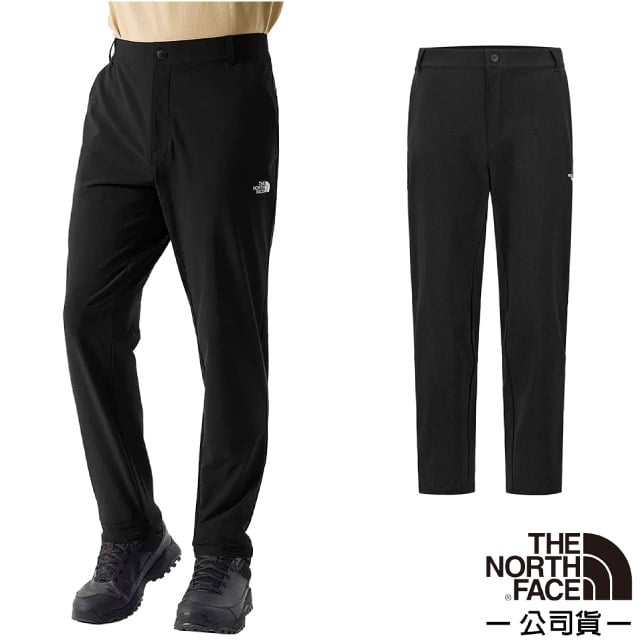 The North Face 北面 男 NEW ESSEMTIAL 戶外休閒長褲.機能運動登山健行褲/彈力梭織面料.DWR防潑水/83OO-4H0 宇宙黑 V