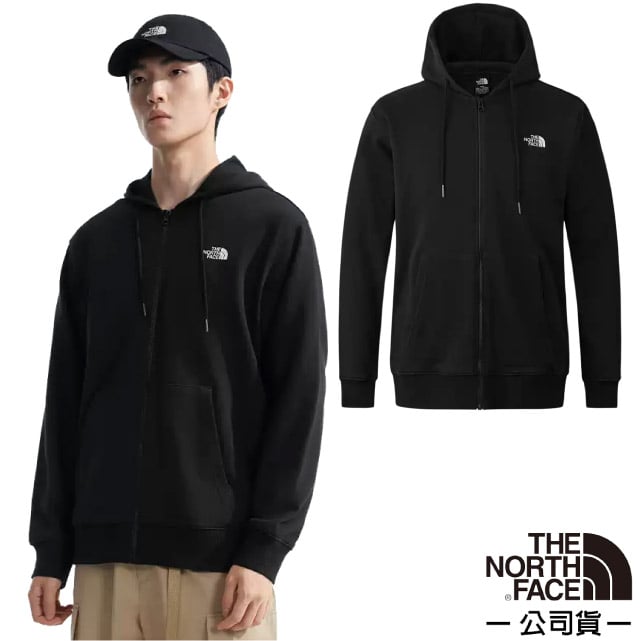 男女 U TNF FULL ZIP KNIT TOP 機能性保暖透氣長袖連帽外套.休閒夾克/純棉面料/83OR-4H0 宇宙黑