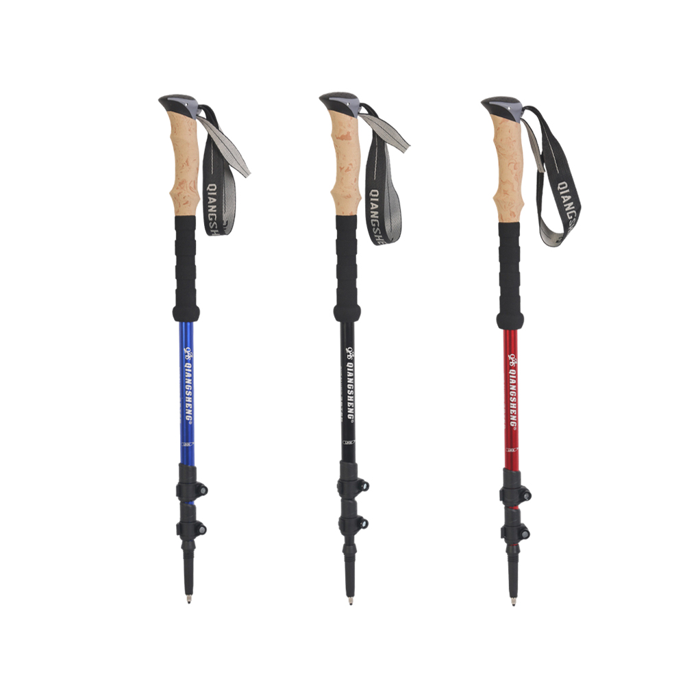 PABO 帕博 仿軟木輕量鋁合金登山杖 三節伸縮登山杖 戶外旅遊健行手杖 健走杖 徒步杖