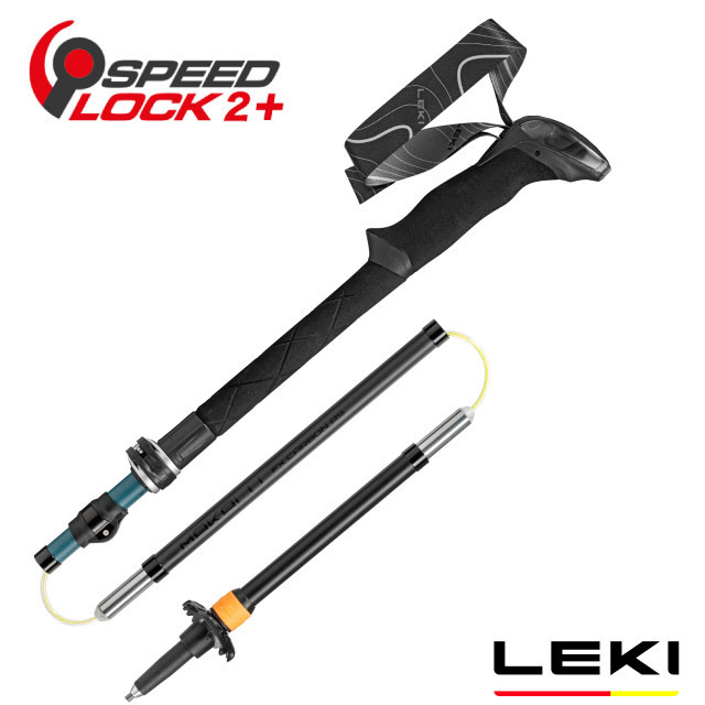LEKI 泡棉長握把 ELD 快速扣碳纖維避震折疊登山杖(110-130cm/單支販售)/ 65620631S