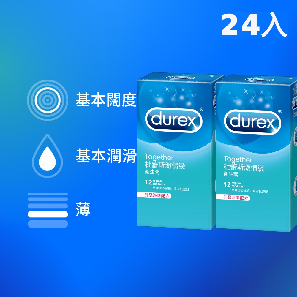 Durex 杜蕾斯 激情裝衛生套2盒(共24入)