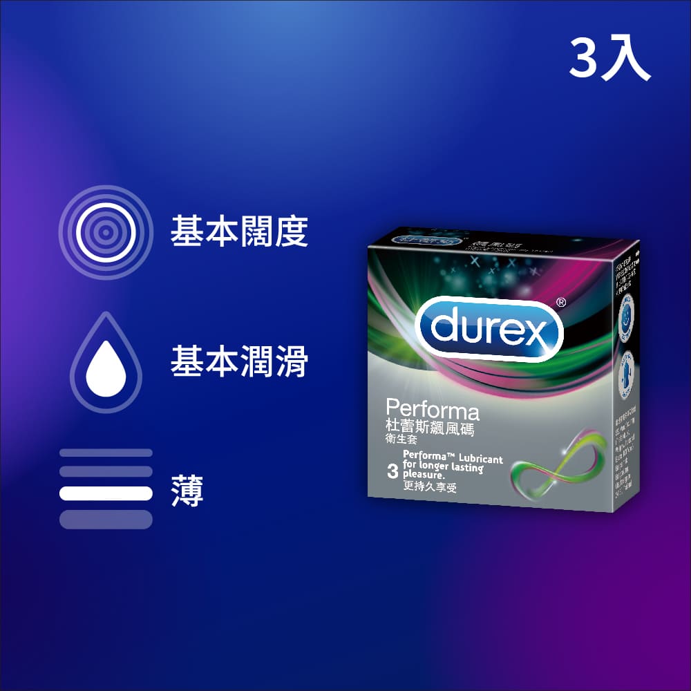 Durex 杜蕾斯  飆風碼衛生套3入