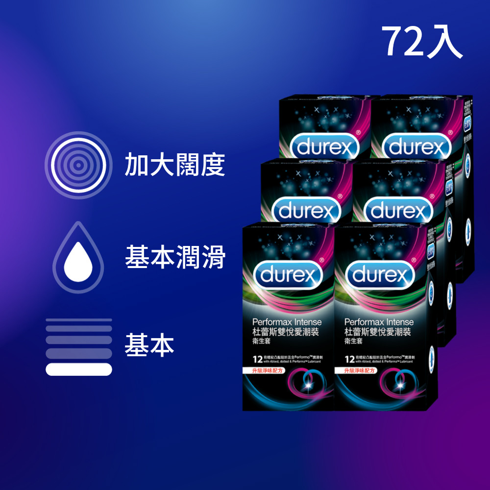 Durex 杜蕾斯 雙悅愛潮裝衛生套6盒(共72入)