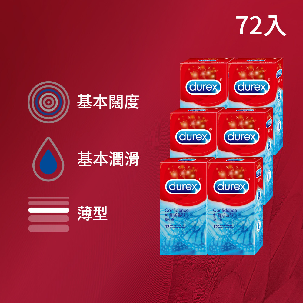 Durex 杜蕾斯 薄型裝衛生套6盒(共72入)