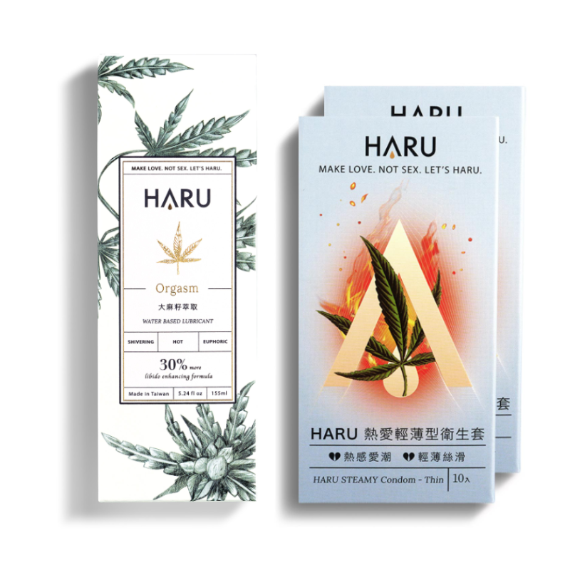 HARU 熱火纏綿組合(熱感潤滑液+熱愛輕薄型保險套)