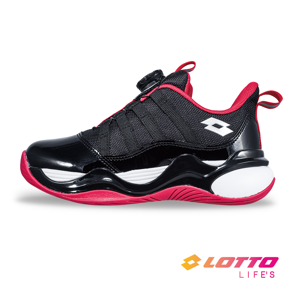 LOTTO 樂得 【LOTTO 義大利】童鞋 BK 102 轉扣避震籃球鞋(黑/紅)