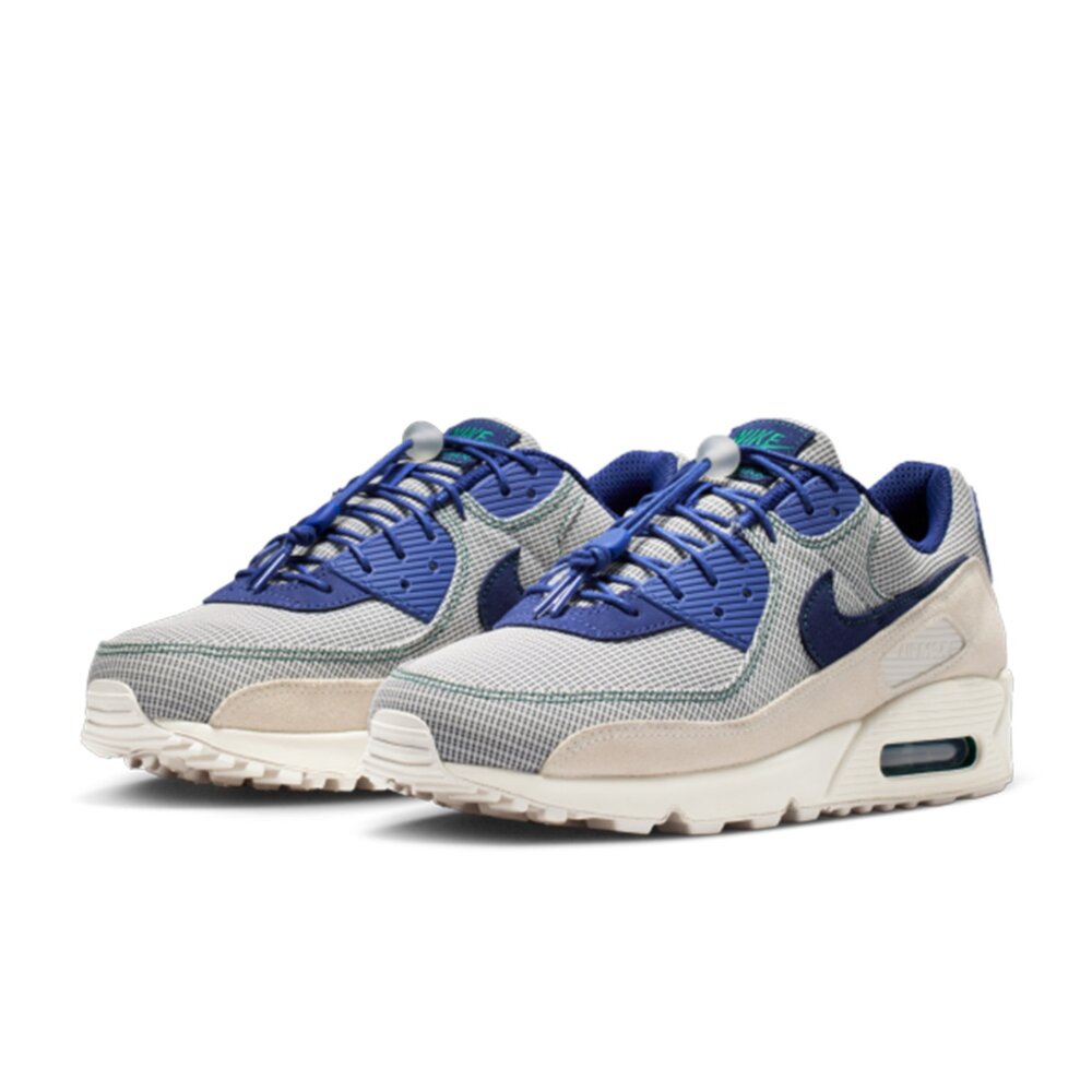 NIKE 耐吉 Air Max 90 編織米白藍 緩震 抓地力 氣墊 休閒鞋 運動鞋 男鞋 IR1950-100