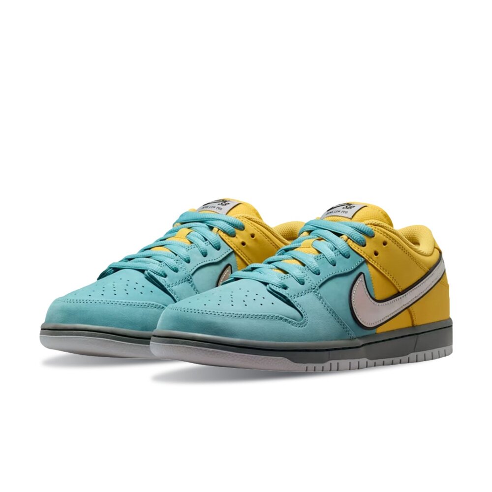 NIKE 耐吉 SB Dunk Low Pro 藍黃拼接 緩震 抓地力 磨砂皮革 休閒鞋 運動鞋 男鞋 IR1888-700