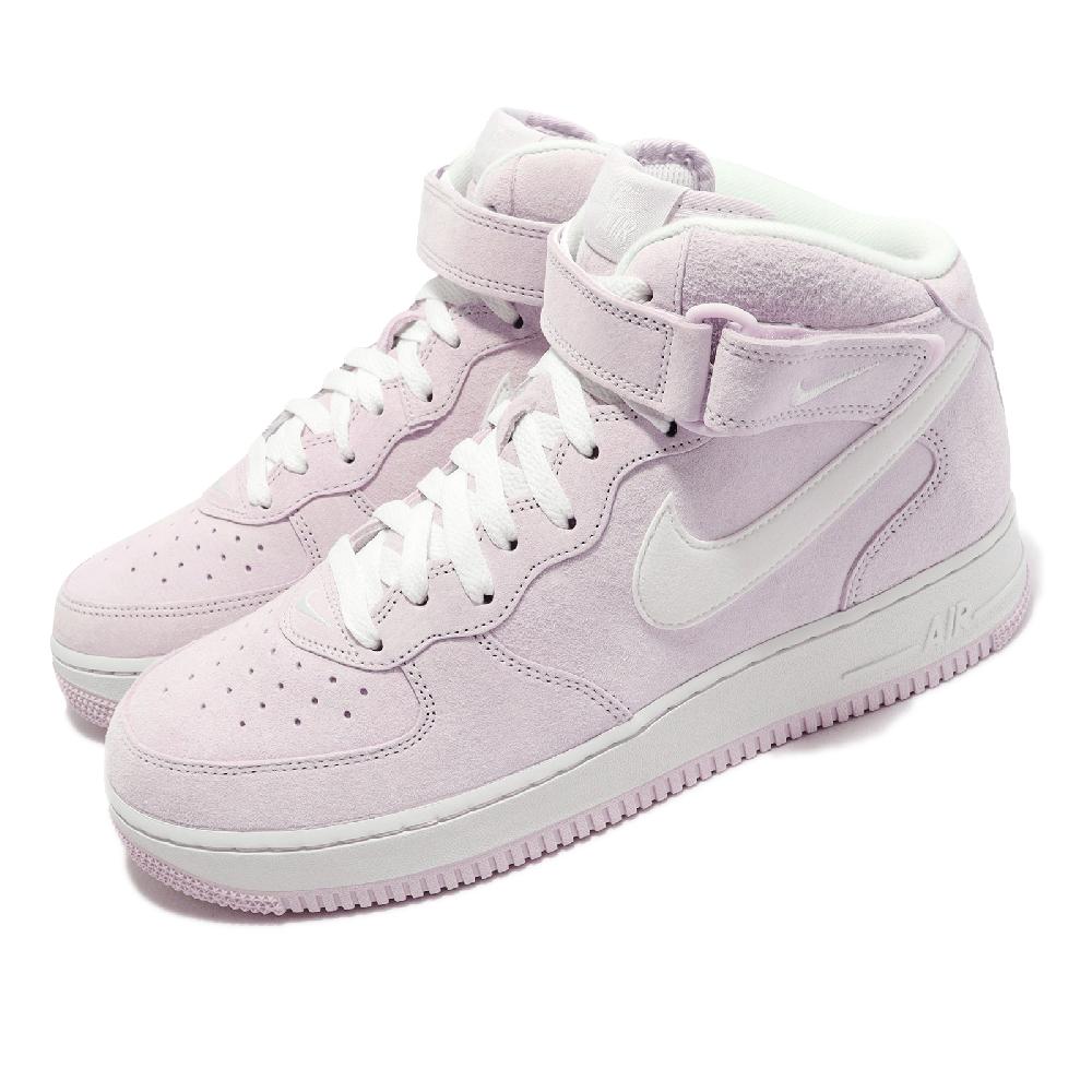 Nike 休閒鞋Air Force 1 Mid 07 粉紅淡紫中筒AF1 男鞋女鞋魔鬼氈DM0107