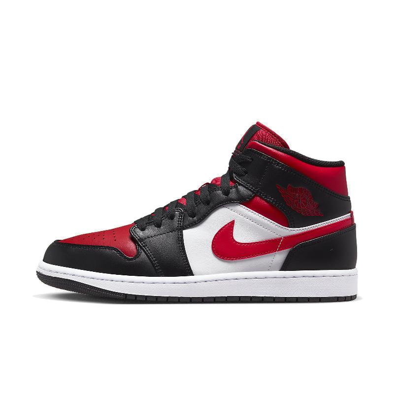 Nike 休閒鞋Air Jordan 1 Mid 男鞋黑紅頭Bred Toe 喬丹1代經典高筒