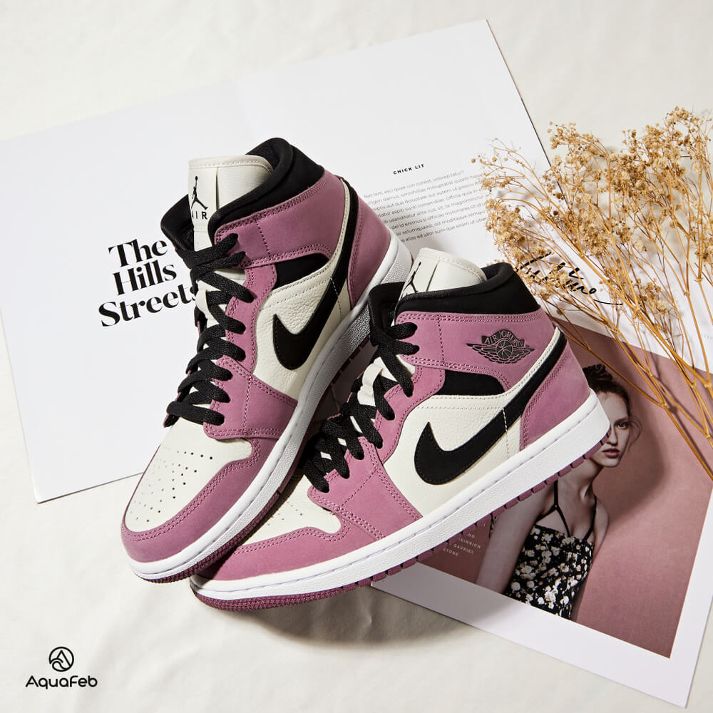 Nike Air Jordan 1 Mid SE 女鞋紫色白色AJ1 高筒籃球鞋休閒鞋DC7267