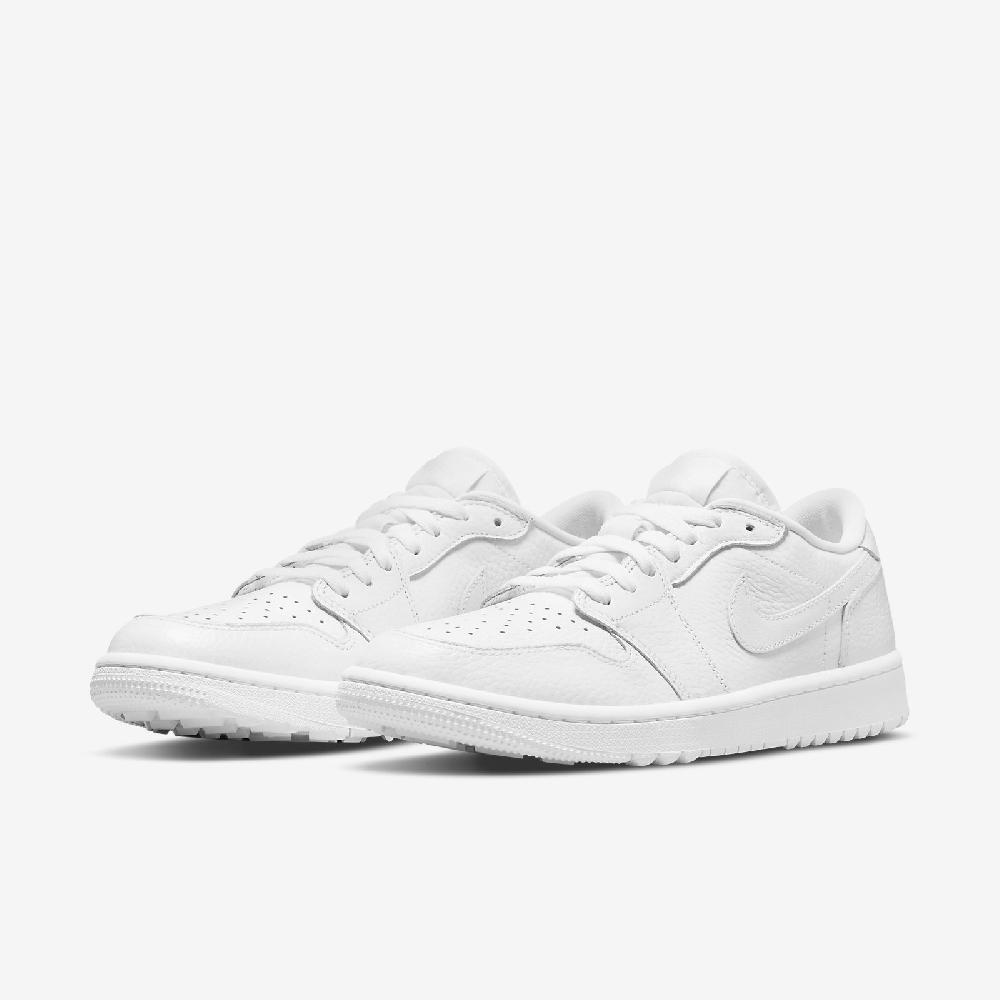 Nike 高爾夫球鞋Air Jordan 1 Low Golf 白全白男鞋AJ1 小白鞋1代喬丹