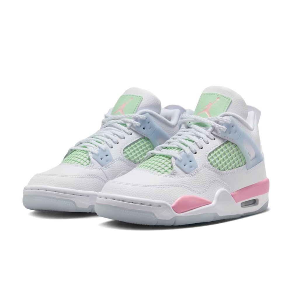 NIKE 耐吉 Air Jordan 4 Retro 2026 情人節 白粉藍 GS 緩震 氣墊 抓地力 運動鞋 大童鞋 IB7068-100