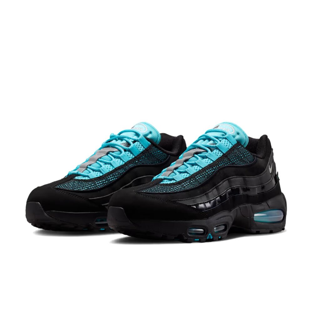 NIKE 耐吉 Air Max 95 Big Bubble SE 黑電光藍 撞色 拼接 氣墊 厚底 男鞋 IM4691-001