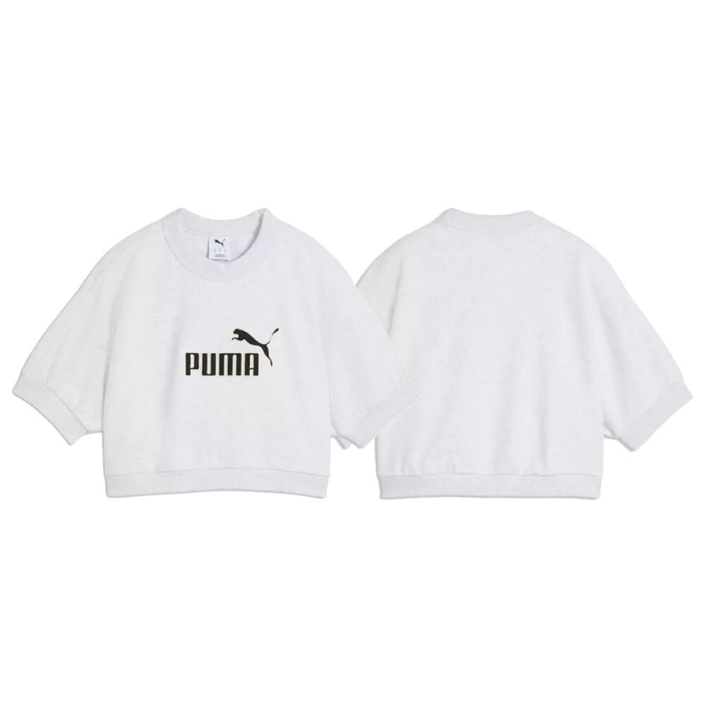 PUMA 彪馬 W 短版寬鬆短T 灰色 Rose著用款 朴彩英 落肩 大LOGO 636645-05