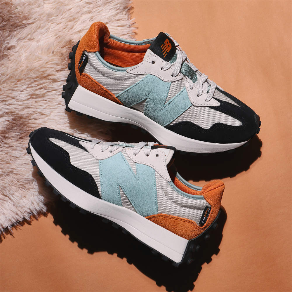NEW BALANCE 休閒鞋NB327 米黃橘水藍 