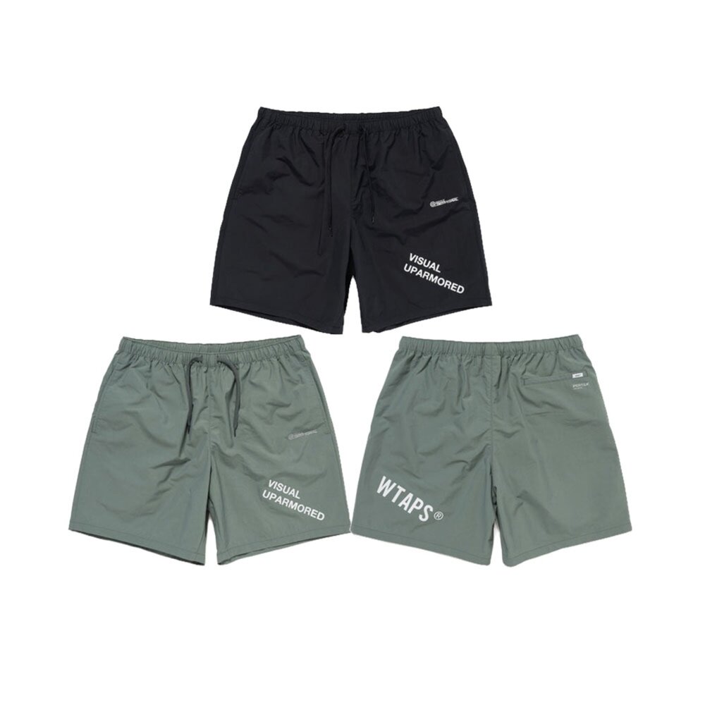 Wtaps SPSS2001 / Shorts / Nylon. 防潑水運動短褲黑色/灰綠261CWDT