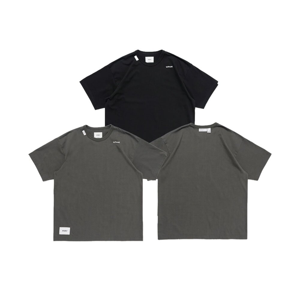 Wtaps Ringer SS / Cotton 純棉刺繡小字短袖黑/灰261ATDT-CSM30